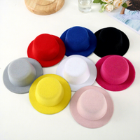 Mini chapeau en tissu floqué vierge, personnalisable et adaptable, plusieurs tailles, accessoire pour pinces à cheveux pour animaux de compagnie et loisirs créatifs