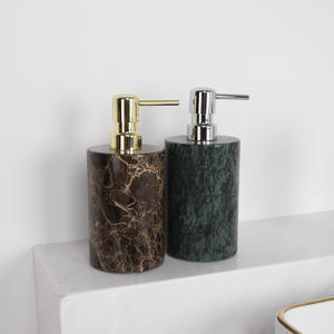 Accessoire de salle de bain en céramique marbrée de luxe, flacon en céramique de 150 ml, flacon de gel douche, flacon distributeur de shampoing - Product Image 6