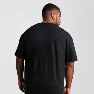 T-shirt surdimensionné uni de grande taille avec logo personnalisé pour homme, t-shirts à col rond, grands et grands de taille simple - Product Image 4