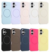 Coque de téléphone en silicone liquide avec charge sans fil magnétique pour iPhone 16 15 14 13 12 11, antichoc, fine, avec anneau magnétique