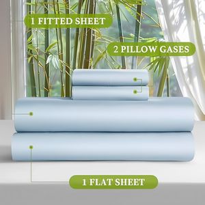 Cloudland 100% Bamboo Lyocell Fiber Sheet 400tc Juego de cama moderno orgánico con sábanas de enfriamiento de bambú puro - Product Image 4