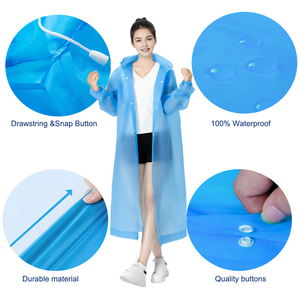 Custom Logo REACH Certified EVA Windproof <strong>Breathable</strong> Eco-Friendly Raincoat 140g Lightweight <strong>Waterproof</strong> Reusable Adult Rain - Product Image 2