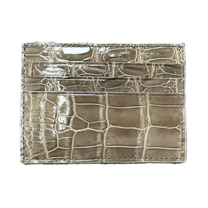 <span class=keywords><strong>Portafoglio</strong></span> Sottile di Lusso per Uomo in Vera Pelle di Coccodrillo Nera, Porta Carte di Credito in Pelle Esotica Autentica, Design Minimalista - Product Image 3