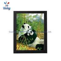 Affiche animale 3D lenticulaire personnalisée à effet de bascule, Art mural 3D 30*40, Film animé 3D haute définition en PET pour la décoration intérieure, Vente en gros