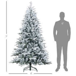 <b>Pre</b>-<b>Lit</b> 7ft Star-Shaped <b>Artificial</b> <b>Christmas</b> <b>Tree</b> With Warm White LED Lights And Standing Base For Indoor Holiday Decor - Product Image 5