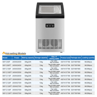 Macchina Professionale per Produzione Ghiaccio 130 Libbre/24H, Capacità di Stoccaggio 33 Libbre, Display Digitale LED