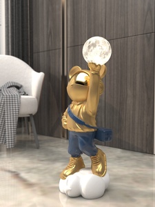 โคมไฟรูปนักบินอวกาศเรซิ่นขนาดใหญ่สุดหรู งานศิลปะพื้นบ้าน ตกแต่งห้องนั่งเล่นหรือตู้วางทีวี ของขวัญขึ้นบ้านใหม่ - Product Image 2