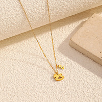 Collier en acier inoxydable avec pendentif petit cheval couleur or 18 carats, style européen et américain, inaltérable, chaîne de pull, pour l'exportation