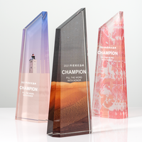 Trophée en cristal personnalisé, plaque commémorative minimaliste écologique, récompenses, souvenirs, médaille pour le personnel, lettrage créatif gravé UV