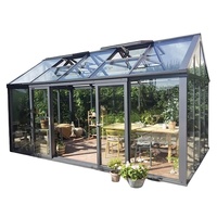 Véranda triangulaire moderne en aluminium sur mesure pour jardin, avec isolation en verre double trempé, pour usage extérieur hôtelier