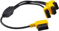 Grosir OBD2 konektor kabel Universal mobil OBD 2 adaptor 1 ke 3 kawat pemisah 16pin OBDII kabel ekstensi laki-laki ke Perempuan