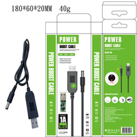 Cable USB Boost 5,5*2,1mm DC a DC 5V/9V/12V Banco de energía 5V Boost Enrutador inalámbrico a línea de conversión de voltaje