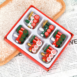 Handmade Wooden Small <b>Train</b> Pendant Christmas <b>Tree</b> Decoration and Children's Birthday Gift Box - Product Image 5