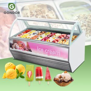 Vitrina Exhibidora de Helados de 12 Sabores, Congelador Comercial Italiano Redondo para Helados, el Mejor de China - Product Image 1