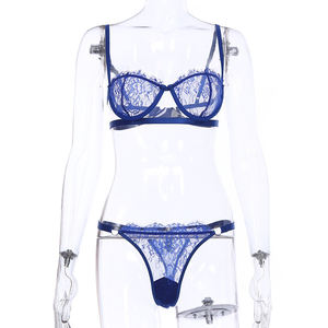 Lencería de encaje de dos piezas para mujer, ropa interior Sexy de buena calidad, Tanga transparente, conjunto de Tanga íntimo - Product Image 6