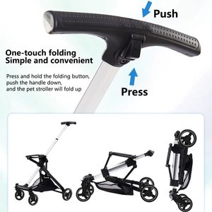 Küçük/Orta Boy Köpekler ve Kediler için Evcil Hayvan Arabası - Hafif Alüminyum Çelik Çerçeve Katlanabilir Havalandırmalı Oxford Kumaş 15 kg Kapasite - Product Image 5