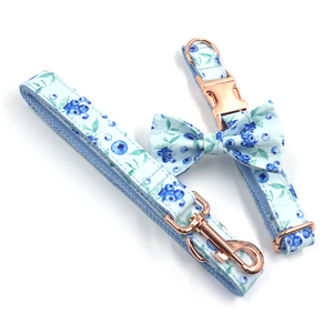 Nuevo Festival Comercial en Marzo: Correa para Perro con Estampado de Frutas y Dispensador de Bolsas para Excrementos, Collar de Poliéster Azul para Perro, Collar de Arándano con Lazo - Product Image 2