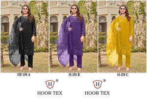 Ensemble de costumes en coton avec broderie complète pantalon de travail manuel et Dupatta brodé avec intérieur Santoon - Product Image 5