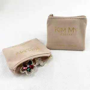 2024 Cosmetic packaging Custom velvet bag pouch with zipper Small Makeup Pouch Velvet Zipper Bag velvet cosmetic bag