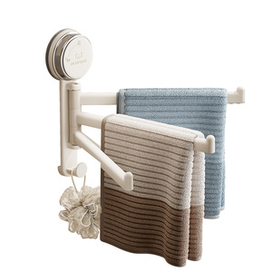 Toallero Giratorio con Ventosa, Ajustable 180 Grados, Múltiples Barras, Estante de Almacenamiento de Esquina Montado en Pared para Baño - Product Image 2