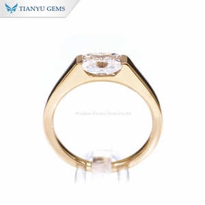 Tianyu 7x5mm Radiant Cut D VVS Moissanite Diamond Solid Gold 10K 14K 18K Compromiso Boda Bandas para hombres - Product Image 3