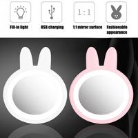 L07 Anneau lumineux LED pour chat, mini, en plastique, 5500K, portable, rechargeable USB, 3 modes, SOS, miroir de maquillage pour selfie