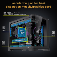 Lovingcool Full Tower Desktop Circulaire Panoramique Verre Trempé Pc Boîtier Cpu Cabinet Atx /MATX/ITX Refroidissement Gaming Computer case