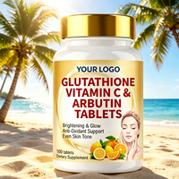 Comprimés de Glutathion, Alpha Arbutine et Extrait de Busserole à Marque Blanche OEM – Mélange de Collagène et Vitamines pour Éclaircir le Teint et Antioxydant