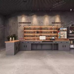 مكتب استقبال خشبي عصري للمنزل بار صالة ألعاب رياضية مطعم فنادق أثاث تجاري وصديقي - Product Image 5