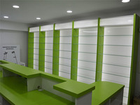 Comptoir de caisse de magasin de santé naturelle, bureau de réception médicale, comptoir de magasin médical moderne, design d'intérieur