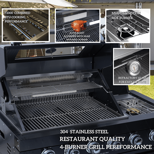 Ensemble d'armoires de cuisine d'extérieur en acier inoxydable 304 pour barbecue noir résistant aux intempéries en 3 jours pour le jardin - Product Image 4
