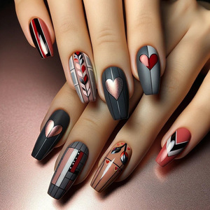 Uñas postizas francesas largas estilo ataúd, puntas de uñas a presión, diseño 3D, manicura de moda, venta al por mayor para salones. - Product Image 5