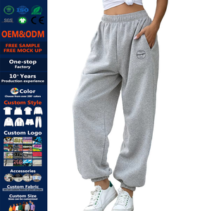 Pantaloni sportivi larghi da <span class=keywords><strong>donna</strong></span> pantaloni larghi grigi a vita alta pantaloni sportivi da <span class=keywords><strong>donna</strong></span> pantaloni larghi da <span class=keywords><strong>donna</strong></span> con Logo personalizzato - Product Image 1