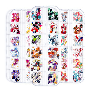 Nouveau Noël et Halloween bonhomme de neige fleur et herbe 12 grille longue boîte feuille de pâte de bois produit de bricolage - Product Image 3