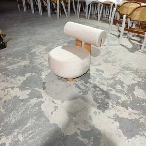 Poltrona Singola in Stile Francese Hippo Cream in Lana d'Agnello per Soggiorno e Balcone, Divano Relax - Product Image 6
