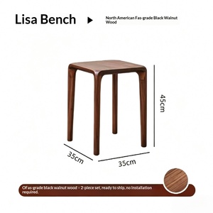 Taburete Apilable de Madera Minimalista Moderno, Madera de Caucho Norteamericana, Unión de Mortaja y Espiga, Ahorro de Espacio, Muebles <span class=keywords><strong>para</strong></span> Cafetería - Product Image 4