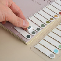 Onglets d'indexation autocollants en PET, essentiels pour la rentrée scolaire, marque-pages transparents couleur Morandi, drapeaux adhésifs pour livres