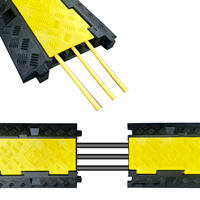 Reductor de Velocidad de Goma de 50 mm de Altura, Velocidad de Tráfico de 10-15 mph, Amarillo+Negro, Antipresión, Instalación Fija Portátil para Concreto
