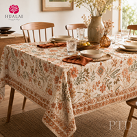 Nappe personnalisée HuaLai, motif floral élégant, imitation coton polyester, pour mariage et réceptions