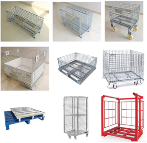 Gegalvaniseerde opvouwbare palletkooi, corrosiebestendig, hoge capaciteit, ruimtebesparende industriële opbergbox voor magazijn - Product Image 3