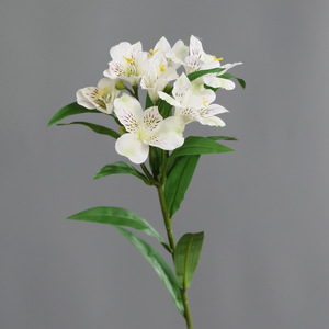 LO-1176 Vente en gros de 3 branches de fleurs artificielles de prunier vert, fausses fleurs de lys péruviennes pour arrangements de vases à domicile - Product Image 6