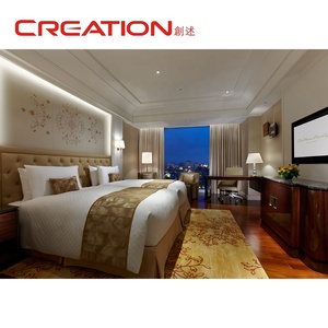 Boutique Hotel möbel Diamant genähtes Kingsize-Bett aus Leder mit ausziehbarem Sofa für Hotelzimmer - Product Image 3