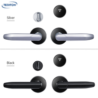 Tediton Retrofit Smart Lock con WiFi/NFC/Blue Electronic Card Lock Hotel para puerta Delantera se adapta al cerrojo existente