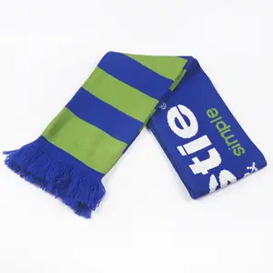 Factory Price Jacquard Football Soccer Fan Scarf Custom Knitted Acrylic Sports Scarves