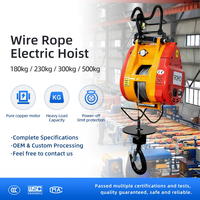 Palans électriques portables AIRUITUO de haute qualité, portée de 30 m, capacité de 160 à 500 kg, nouvelle télécommande sans fil, construction métallique, câble métallique