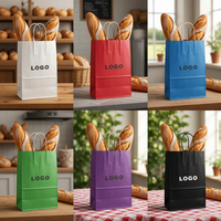 Sacs en papier kraft à fond large, sacs à gâteaux en papier, impression offset personnalisée, emballage alimentaire carré extra large pour chocolat, réutilisable, brun