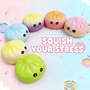 ของเล่นบีบจำลองซาลาเปาสุดน่ารัก ของเล่นบีบคลายเครียดแบบค่อยๆคืนตัว ของเล่นบีบปลายนิ้วสำหรับผู้ใหญ่ - Product Image 1