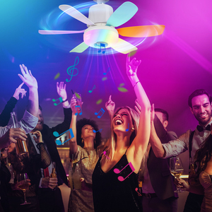 Altavoz con <span class=keywords><strong>control</strong></span> remoto patentado, <span class=keywords><strong>control</strong></span> remoto moderno decorativo, Bldc, la mejor música <span class=keywords><strong>RGB</strong></span>, luces inteligentes para el hogar, ventiladores de techo LED - Product Image 1