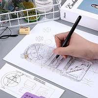 Ensemble de dessin géométrique multifonctionnel : compas métallique, règle, rapporteur, kit de géométrie triangulaire pour étudiants, fournitures scolaires, cadeau