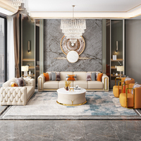 Heiß Gehandeltes Leder Ecksofa Villa Wohnzimmermöbel Luxus 3-Sitzer Modulare Sofagarnitur